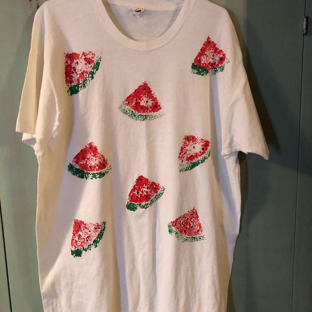 Hand stamped tee